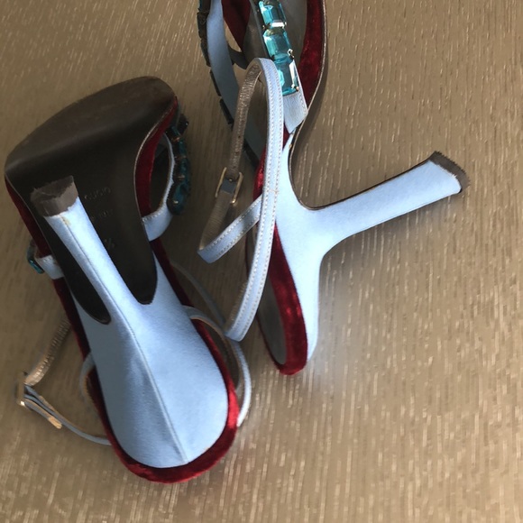 DOLCE & GABBANA Vintage velvet jewelry Shoes Size 7.5 - Picture 7 of 9